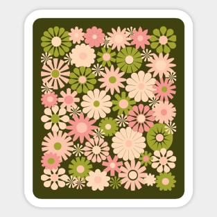 Pastel Color Pattern Vintage Flower Design Sticker